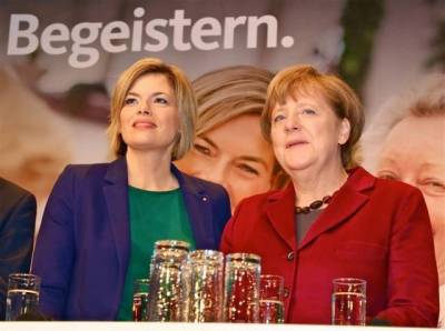 Begeistern konnten sie, Julia Klckner und die Bundeskanzlerin